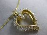 ESTATE LARGE 1.25CT DIAMOND 14K YELLOW GOLD 3D CLASSIC OPEN HEART PENDANT #18518