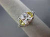 ESTATE 2.19CT DIAMOND & AAA YELLOW SAPPHIRE 14KT WHITE GOLD 3D ENGAGEMENT RING