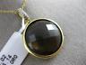 ESTATE LARGE 16.16CT DIAMOND & AAA SMOKY TOPAZ 14K YELLOW GOLD FLOATING PENDANT