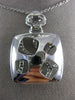 ESTATE LARGE .77CT DIAMOND 14K WHITE GOLD 3D SQUARE FOUR CLOVER FILIGREE PENDANT