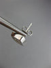 ESTATE LARGE .30CT DIAMOND 14K WHITE GOLD 3D CLASSIC SQUARE LOVE EARRINGS #21642