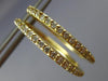 ESTATE .54CT DIAMOND 14KT YELLOW GOLD 3D HOOP HUGGIE HANGING EARRINGS #16814