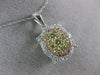 ESTATE .85CT WHITE & FANCY YELLOW DIAMOND 14KT TRI COLOR GOLD 3D FLOWER PENDANT