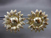 ESTATE LARGE 14KT YELLOW GOLD 3D HANDCRAFTED SUNFLOWER EARRINGS BEAUTIFUL #24053