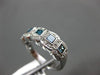 ESTATE WIDE 1.17CT WHITE & BLUE DIAMOND 14KT WHITE GOLD SQUARE ANNIVERSARY RING