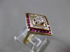 ANTIQUE WIDE 1.85CTW DIAMOND & AAA RUBY 14KT YELLOW GOLD ENGAGEMENT RING #2716