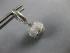 ESTATE 1.52CT DIAMOND 18KT WHITE GOLD 3D SOCCER BALL HANGING FUN EARRINGS