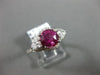 ESTATE 2.26CT DIAMOND & AAA PINK SAPPHIRE 14K WHITE GOLD CLASSIC ENGAGEMENT RING