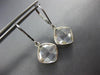 ESTATE AAA CRYSTAL 14KT WHITE GOLD 3D CUSHION CLASSIC BEZEL HANGING EARRINGS