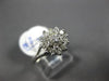 ESTATE .45CT ROUND CUT DIAMOND 14K WHITE GOLD 3D CLASSIC FLOWER CLUSTER FUN RING