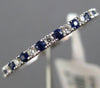 ESTATE .26CT DIAMOND & AAA SAPPHIRE 18K WHITE GOLD 3D STACKABLE ANNIVERSARY RING