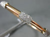 ESTATE WIDE 1.0CT ROUND DIAMOND 18KT ROSE GOLD 3D MULTI ROW PAVE BANGLE BRACELET