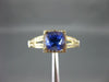 ESTATE 1.55CT DIAMOND & AAA TANZANITE 14KT WHITE GOLD 3D HALO ENGAGEMENT RING