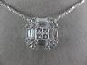 ESTATE LARGE 1.35CT DIAMOND 18KT WHITE GOLD MULTI SHAPE CLUSTER SQUARE NECKLACE