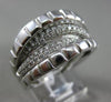 ESTATE WIDE .71CT DIAMOND 18K WHITE GOLD MULTI ROW CRISS CROSS PAVE SQUARE RING