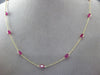 ESTATE 8.64CT AAA RUBY 14KT YELLOW GOLD 3D OVAL BY THE YARD TIN CUP FUN NECKLACE