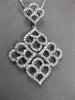 ESTATE .60CT DIAMOND 14KT WHITE GOLD 3D HEART CLUSTER FLOATING PENDANT & CHAIN