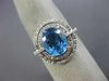 ESTATE 3.44CT DIAMOND & AAA BLUE TOPAZ 14K WHITE GOLD OVAL HALO ENGAGEMENT RING