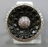 ESTATE 1.15CT WHITE & BLACK DIAMOND 14K WHITE & BLACK GOLD CIRCULAR CLUSTER RING