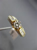 ESTATE 1.20CT ROUND & BAGUETTE DIAMOND 14KT YELLOW GOLD CLASSIC ENGAGEMENT RING
