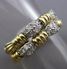 ESTATE WIDE .90CT DIAMOND 14KT TWO TONE GOLD 3D FLEXIBLE WOVEN ANNIVERSARY RING