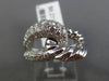 ESTATE 1.14CT ROUND DIAMOND 18KT WHITE GOLD 3D MULTI ROW INFINITY LOVE KNOT RING