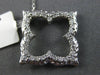 ESTATE LARGE .32CT DIAMOND 14K WHITE GOLD 3D OPEN SQUARE FLOWER FLOATING PENDANT