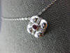 ESTATE .18CT DIAMOND & AAA RUBY 14KT WHITE GOLD 3D FLOWER SQUARE FUN PENDANT