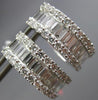 ESTATE WIDE 2.30CT DIAMOND 18KT WHITE GOLD 3D CIRCULAR HUGGIE HANGING EARRINGS