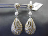 ESTATE .80CT DIAMOND 14KT TWO TONE GOLD TEAR DROP FILIGREE PAVE HANGING EARRINGS