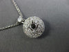 ESTATE .55CT DIAMOND 14KT WHITE GOLD 3D CLASSIC DOUBLE HALO SEMI MOUNT NECKLACE