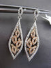 ESTATE .50CT DIAMOND 14KT WHITE & ROSE GOLD 3D FILIGREE HANGING EARRINGS