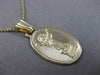 ESTATE 14KT YELLOW GOLD 3D OVAL VIRGIN MOTHER MARY PENDANT & CHAIN #24037