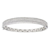 ESTATE LARGE 2.85CT DIAMOND 18K WHITE GOLD 3D PAVE SEMI ETERNITY BANGLE BRACELET