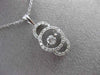 ESTATE .35CT DIAMOND 14KT WHITE GOLD 3D FILIGREE FLOATING CIRCULAR PENDANT CHAIN