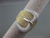 ESTATE MASSIVE 1.55CT DIAMOND 18KT WHITE & YELLOW GOLD PAVE BELT COCKTAIL RING