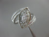 ESTATE LARGE .95CT ROUND BAGUETTE & MARQUISE DIAMOND 18KT WHITE GOLD 3D FUN RING