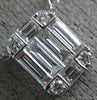 ESTATE .60CT DIAMOND 14KT WHITE GOLD 3D CLUSTER RECTANGULAR INVISIBLE PENDANT