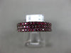 ESTATE 1.06CT AAA RUBY 14K WHITE & BLACK GOLD 3 ROW COMFORT FIT ANNIVERSARY RING