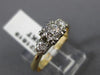 ANTIQUE .70CT OLD MINE DIAMOND 14KT TWO TONE GOLD 3 STONE ENGAGEMENT RING #21619