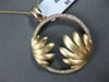 ESTATE LARGE .26CT DIAMOND 14KT YELLOW GOLD SEASHELL CIRCLE OF LIFE PENDANT