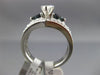 ESTATE 1.57CT DIAMOND & SAPPHIRE 14KT WHITE GOLD 3D 3 STONE LOVE ENGAGEMENT RING