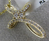 ESTATE .20CT DIAMOND 14KT YELLOW GOLD 3D CLASSIC INFINITY CROSS FLOATING PENDANT