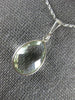 ESTATE 5.0CT AAA GREEN AMETHYST 14KT WHITE GOLD TEAR DROP CLASSIC BEZEL PENDANT