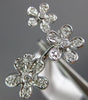 ESTATE WIDE .18CT DIAMOND 14KT WHITE GOLD 3D CLASSIC MULTI FLOWER LOVE FUN RING