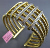 ESTATE 1.10CT DIAMOND 14K YELLOW GOLD 3D MULTI ROW ROPE FLEXIBLE BANGLE BRACELET