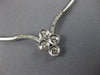 ESTATE 1.30CT DIAMOND 18KT WHITE GOLD CLUSTER 4 STONE BEZEL LOVE NECKLACE #9315
