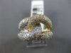 ESTATE LARGE 4.54CT DIAMOND 14KT WHITE & YELLOW GOLD 3D LOVE KNOT INFINITY RING