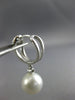 ESTATE .26CT DIAMOND & AAA SOUTH SEA PEARL 14KT WHITE GOLD 3D HANGING EARRINGS