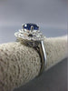 ESTATE 2.17CT DIAMOND & SAPPHIRE 18KT WHITE GOLD 3D DOUBLE HALO ENGAGEMENT RING